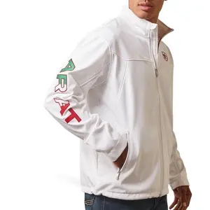 Ariat Men's New Team Soft Shell Mexico JKT White 10043549 Jacket for Comfort and Style with Ariat Logo