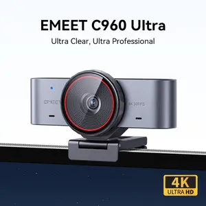 EMEET C960 Ultra 4K Webcam for Mac & PC, 1.5" Larger Sensor, Metal Body, 0.2s Autofocus, DRC, Whiteboard Mode, Built-in Privacy Cover, 2 Mics, USB Webcam 4K for Meetings, Streaming & Content Creation
