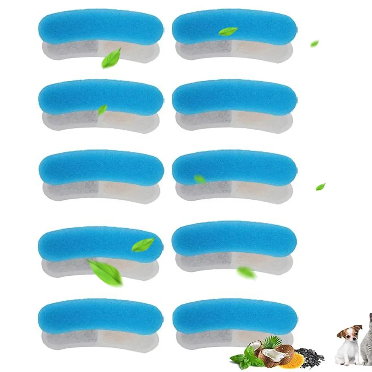10/20 Pack Cat Water Fountain filter, Multiple Filtration System, Pet Feeding Water Dispenser Replacement Filter Element, Suitable for Cats and Dogs