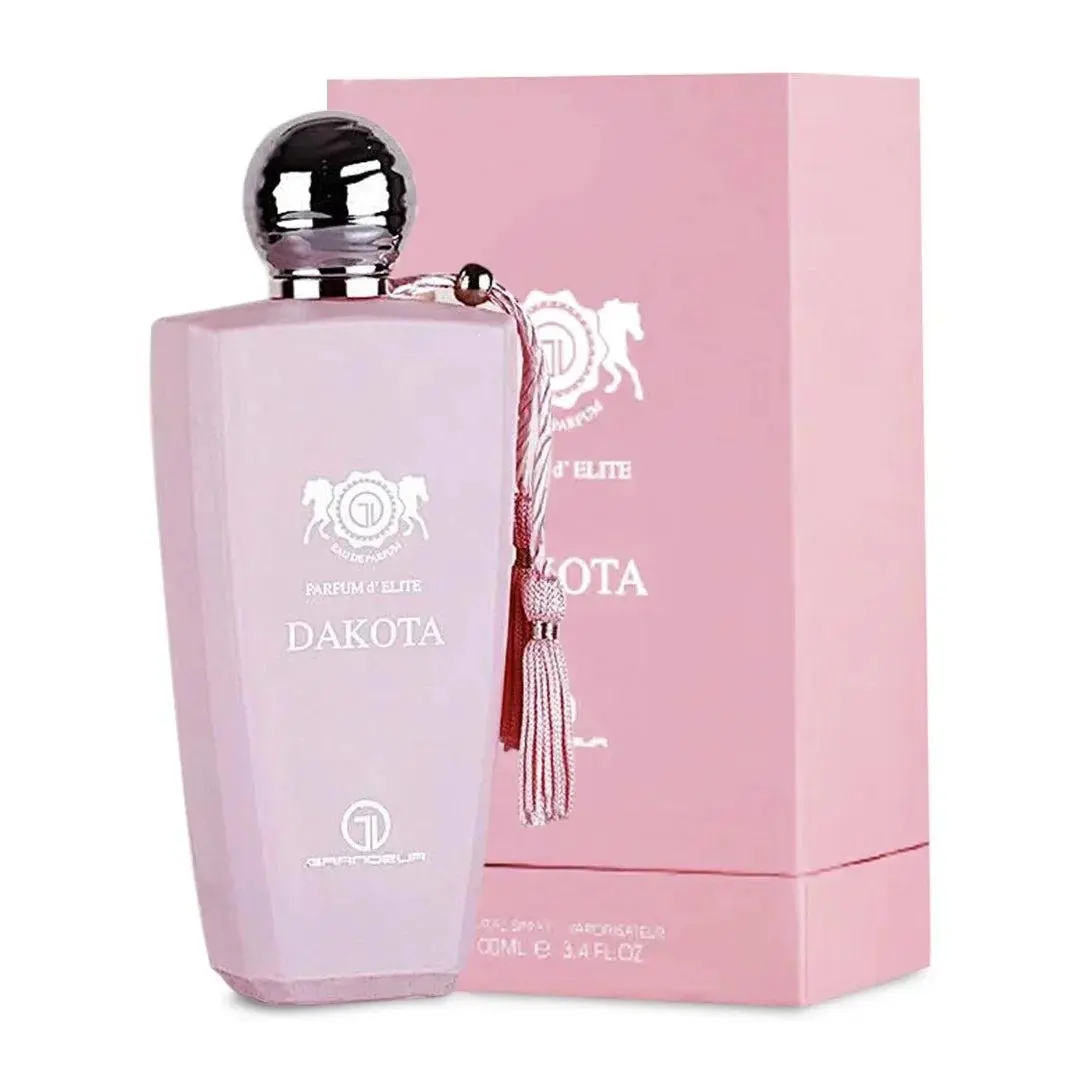 GRANDEUR Elite Dakota EDP, Exotic Unisex Fragrance with Litchi, Turkish Rose, and Vanilla - 100ml (3.4 oz) Single Bottle, Vanilla Scents, Single Item, Alcohol Free, Exotic Floral, Smelling Good, Standard Size, Women Unisex, Fruity, 24 Months, Strawberry
