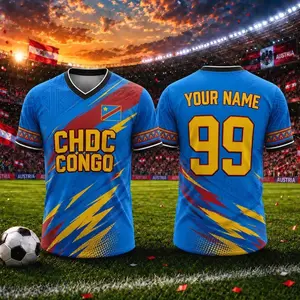 DR Congo Soccer Jersey Custom Name Number, Congo Football Shirt, Personalized Fan Jersey, Democratic Republic of Congo Gift