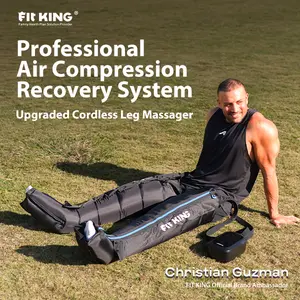 FIT KING Upgraded Cordless Air Compression Leg Recovery Boots - Professional Massage System, Muscle Pain Relief, Circulation Boost, Zone Massage Option for Athletes' Warm-Up & Fast Recovery