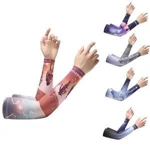 5 Pairs Sun Protection UV Arm Sleeves Cooling Anti Slip Compression Sleeves Sports Polyester Cycling Covers