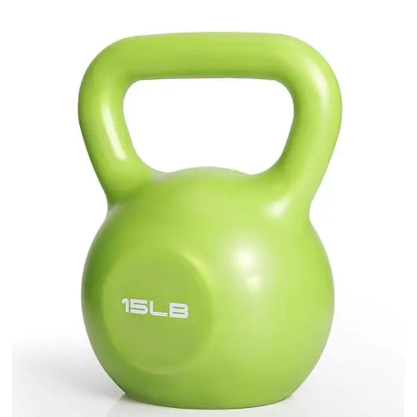 15lbs Vinyl-Coated Kettlebell Set - Unisex, Ergonomic Wide Handle, Home Friendly, Functional Strength Training Lifting Equipment for Home Gym Workouts, Carry to Outdoor, Ergonomic Grip, Stable Base, Anti-Slip Grip, Durable, Vinyl Anti‑Rust