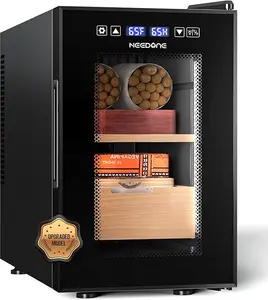 Electric Cigar Humidor 16L pro, Humidity, Heating, Cooling Quiet Smart Control, Thermostatic Cabinet for 100 Counts w/Spanish Cedar Wood Shelves Drawer, Hygrometer, Gifts for Men