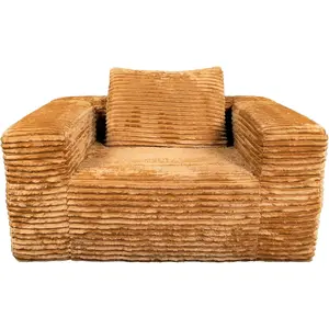 Cloud-Soft Single Lounge Sofa Bean Bag Mini Couch in One Ergonomic Curved Back Plush Corduroy Faux Fur Feel High-Density Foam Compact Size 440 lb Support Perfect for Bedroom Dorm Cozy Corners