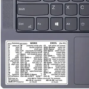 Word & Excel Shortcut Sticker for Fall, Laptop Keyboard Decal for Office Home, Laptop Keyboard Shortcut Stickers, DIY Decorative Sticker, Laptop Sticker, Office Keyboard Accessories for Work Efficiency, Shortcut Mastery, Self Adhesive Sticker