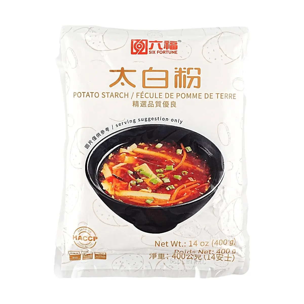 LIU FU YONG ZHEN Taiwan Low Sodium Potato Starch 400g - Premium Thickening Agent for Sauces, Gravies