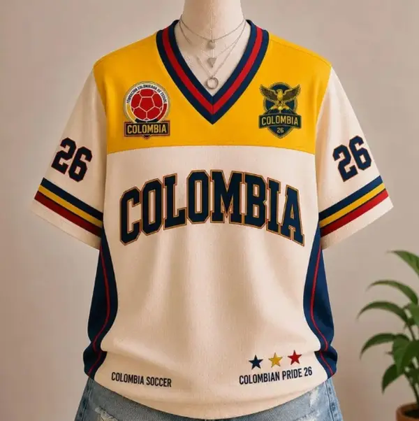 Custom Colombia Jersey, Personalized Soccer Jersey, Colombia Soccer Jersey, Retro Team Shirt, Custom Name Number Jersey, Football Fan