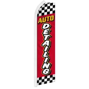 Large 11.5x2.5 ft Checkered/Plaid Polyester Fabric Advertising Banner - Wind-Resistant, Auto Detailing, Curved Sleeve, Festive & Party Home Supplies Backdrop