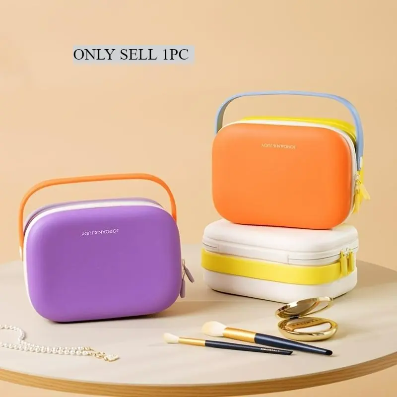 Large-capacity EVA makeup bag, Travel Cosmetic Bags, Travel Beauty Bag, Travel Makeup Bags Organizers, Makeup organizer pouch, with multiple compartments, surface easy to clean, storage case for cosmetics, skincare products, chargers, Odorless