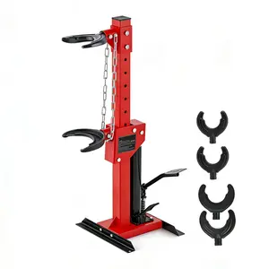 Red Hydraulic Shock Spring Compressor, Heavy Duty Foot-Operated Coil Spring Compressor Tool, Universal Fit for Cars, SUVs, and Trucks, Professional Auto Repair for Shop and Home DIY