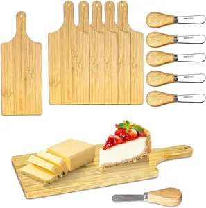 【Father's Day Gift】 Mini Charcuterie Boards set of 6, Cutting Boards Wood Cheese Board, Thicken Bamboo Chopping Board Serving Trays Small Charcuterie Boards Kitchen Wooden