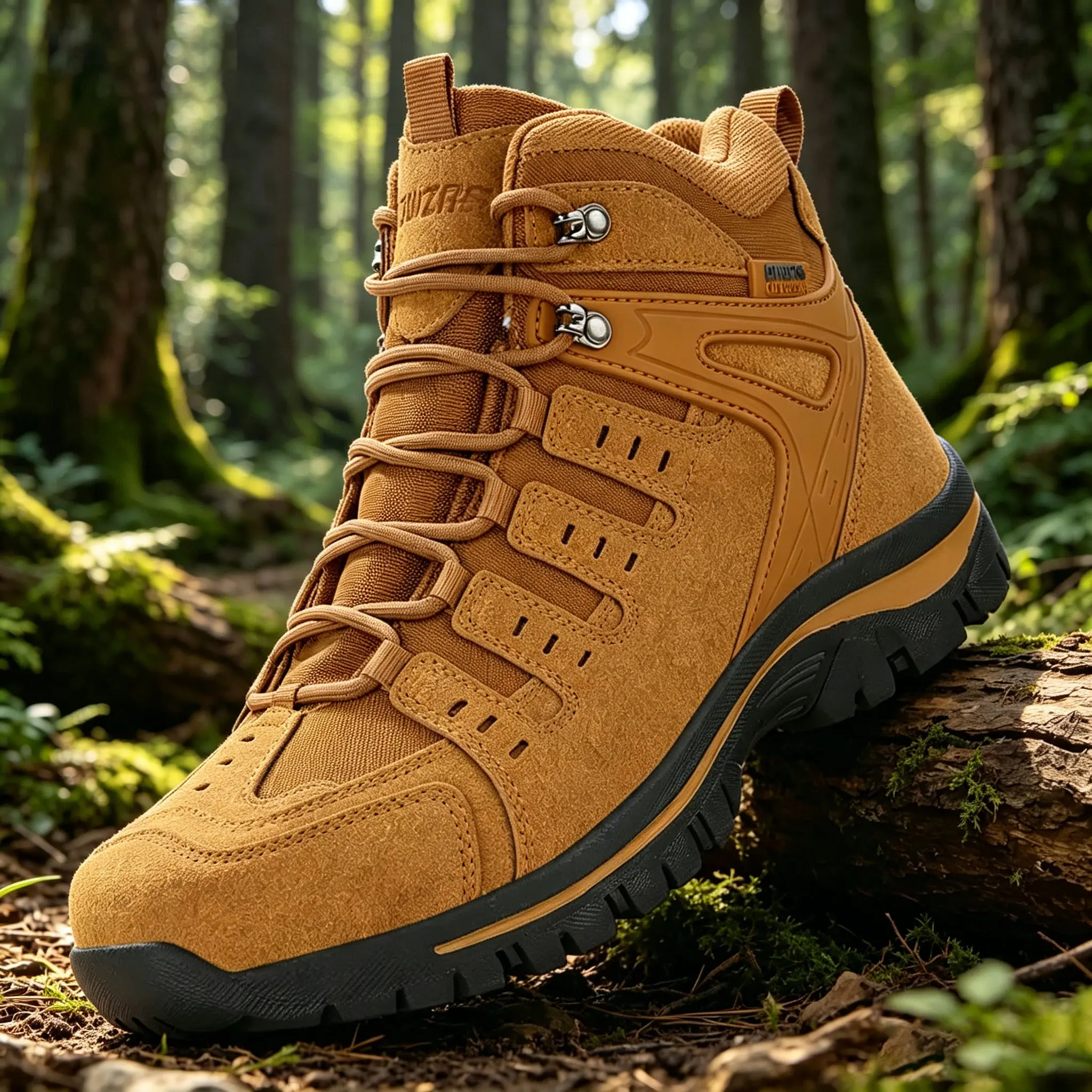 Men's waterproof and anti-slip hiking boots, equipped with TPU ankle support, comfortable shock-absorbing rubber work boots, suitable for various rugged outdoor terrains, high top boot,  botas de caballero, security  boots; mountain climb