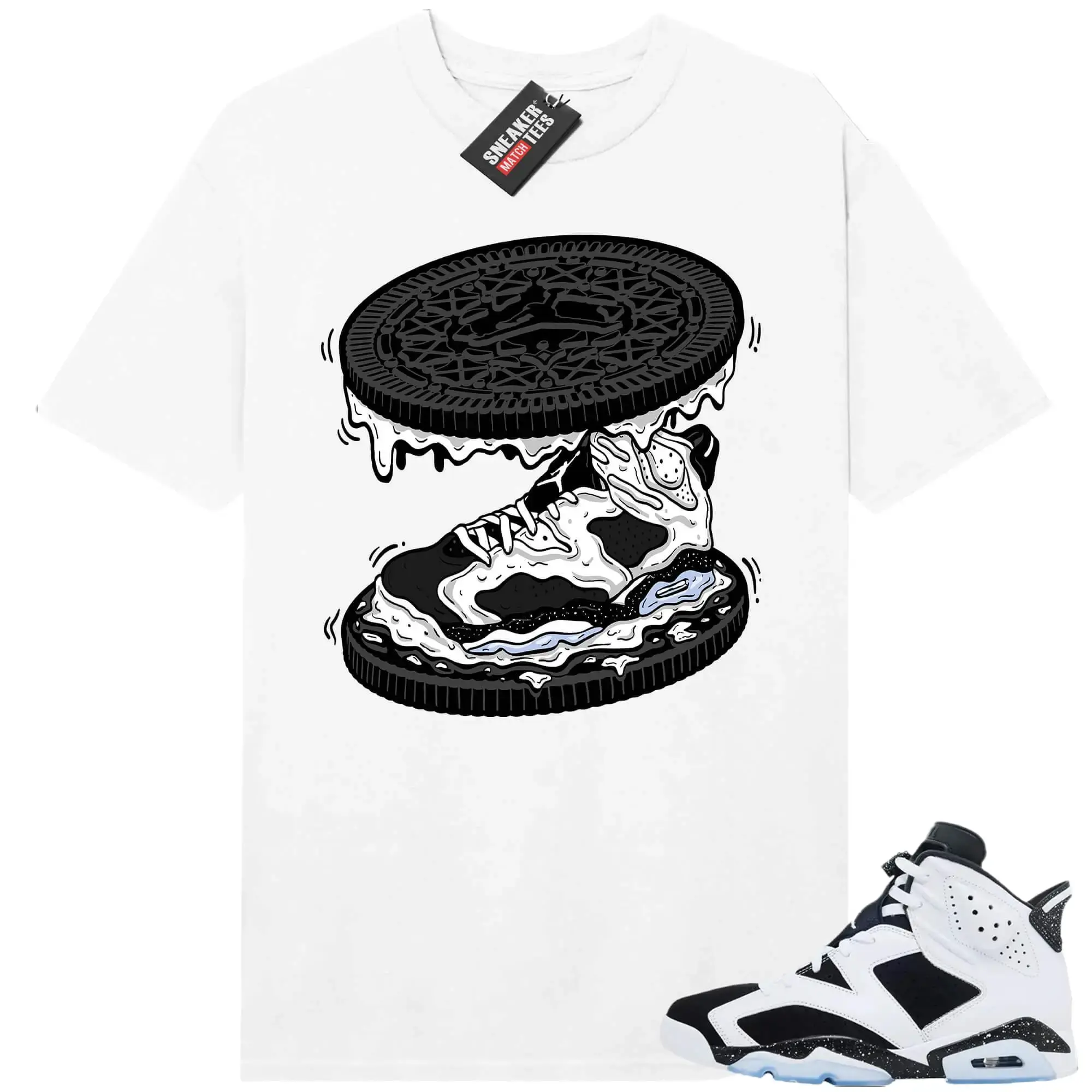 6 Oreo Black White Matching T Shirt, Cookies Graphic Shirt, 90s Hip Hop Tee, Gift For Women and Man, Unisex T-Shirt, Sneaker Head Gift