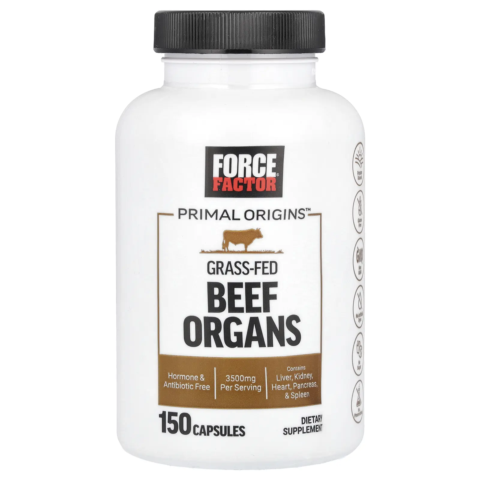 Force Factor Primal Origins™, Grass-Fed Beef Organs, 150 Capsules