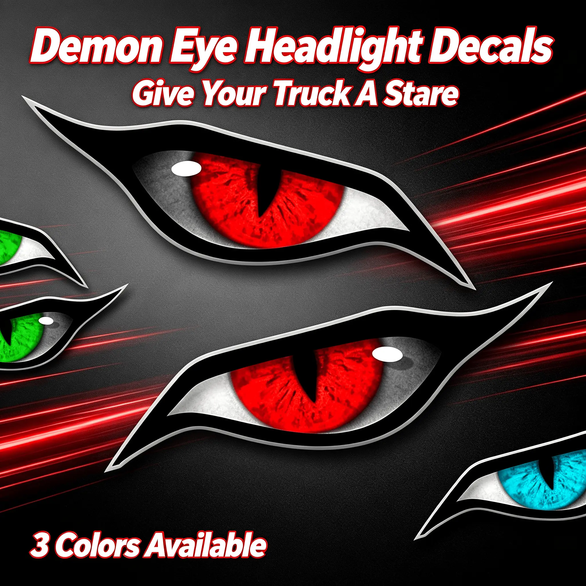 Demon Eye Car Headlight Vinyl Decals Red Green Blue Evil Cat Eye Stickers Universal Truck SUV Auto Exterior Mod Accessories