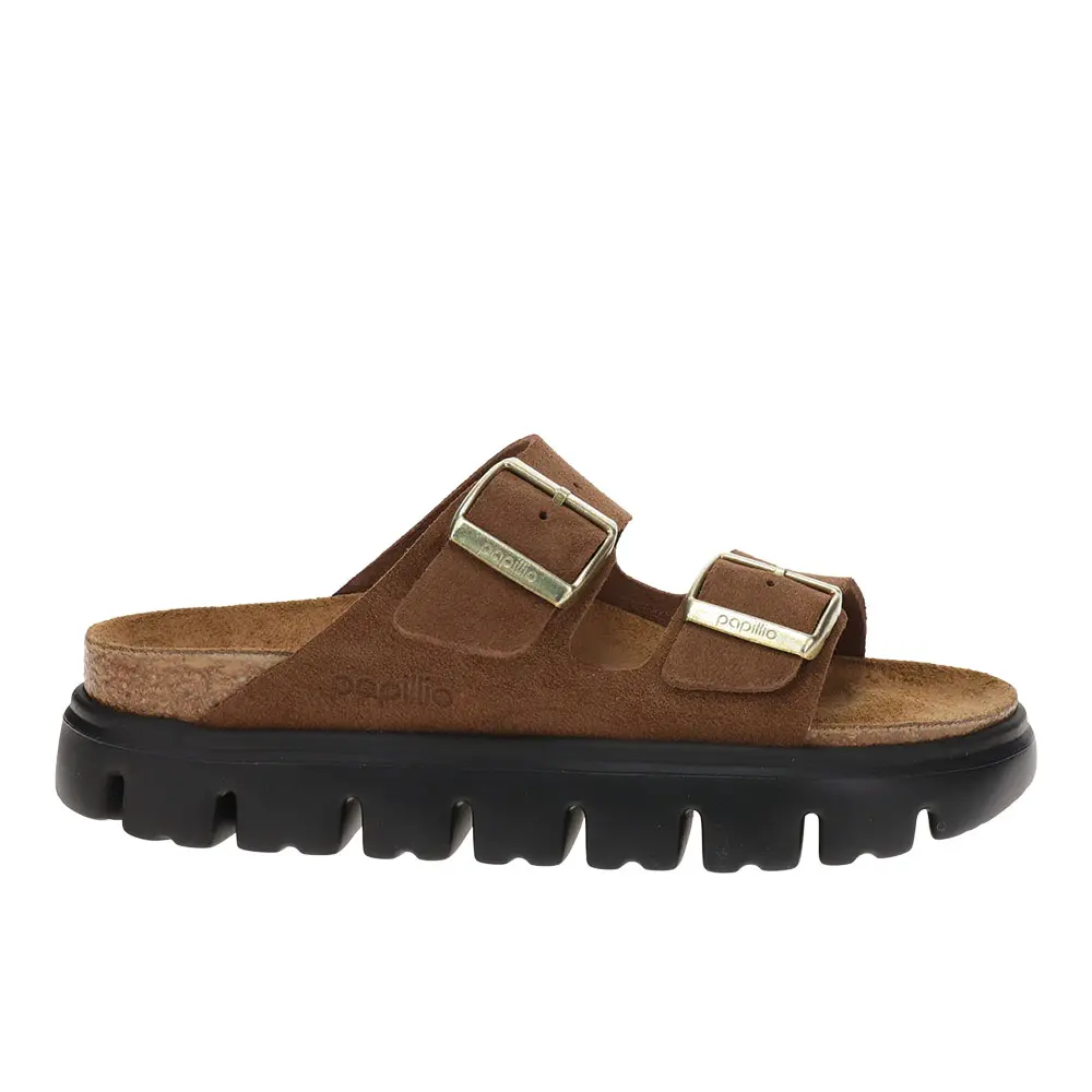 BIRKENSTOCK Womens Arizona Chunky Suede Leather Casual Sandals Casual Low Heel 1-2" - Brown