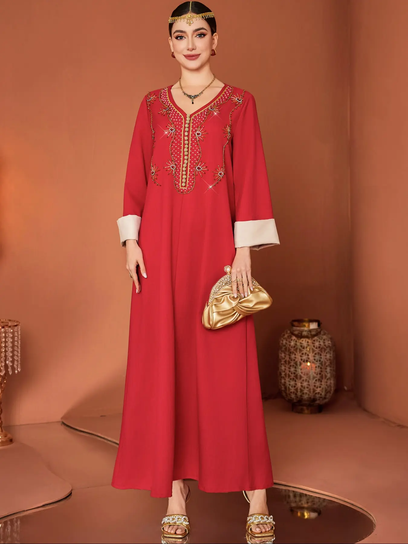 Women's Handmade Beaded Dress, Pure Fashion Festival Gown, Elegant Ladies' Clothing, Perfect for Special Occasions