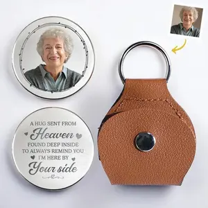 Personalized Memorial Pocket Hug Token: Custom Photo Sympathy Gift, Custom Photo A Beautiful Soul, Forever Cherished Father's Day Gift Ideas for Dad