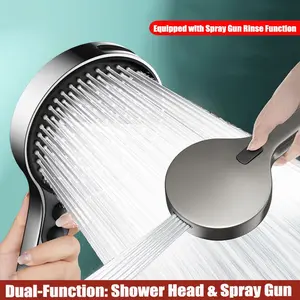 Multi-Functional Handheld Shower Head, High-Pressure 4 Mode Handheld Shower Head  Anti-Clog Nozzles, Built in Powerful Cleaning Function for Bathtubs, Tiles and Pet Bathing,