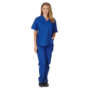 ACTIVE UNIFORMS Women’s V-Neck Scrub Set – Breathable Poly-Cotton Fabric, Reinforced Stitching, Vibrant Colors