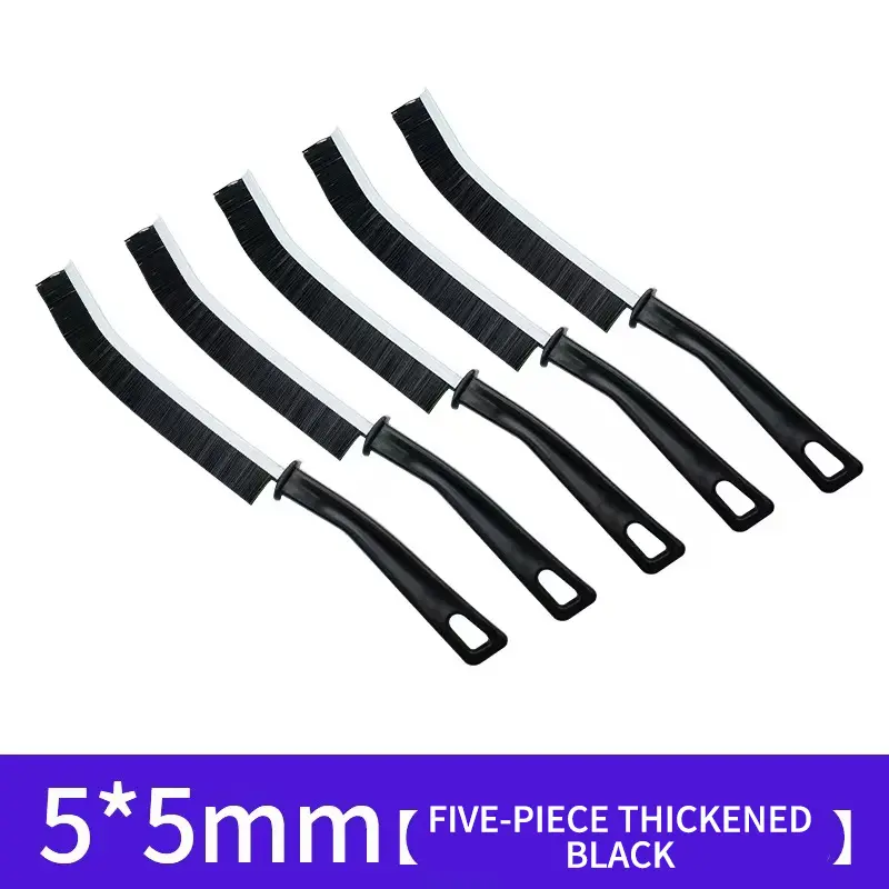 Mom's Crevice Brush Durable Heavy-Duty Hard Bristle 5-Pack Cleaning Kit for Grout, Window Tracks, Sinks & Tight Spaces Home Grime Removal