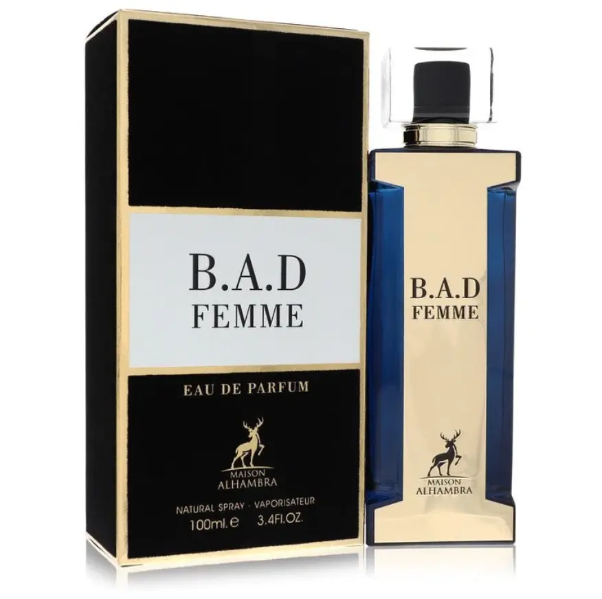 MAISON ALHAMBRA B.A.D Femme Eau De Parfum Spray - 3.4 fl oz Women's EDP Fragrance, Floral Oriental Spray-Based Traditional Spicy Amber Scent with Unique Jasmine Rose Blend, Single Item, Amber Women's Fragrance