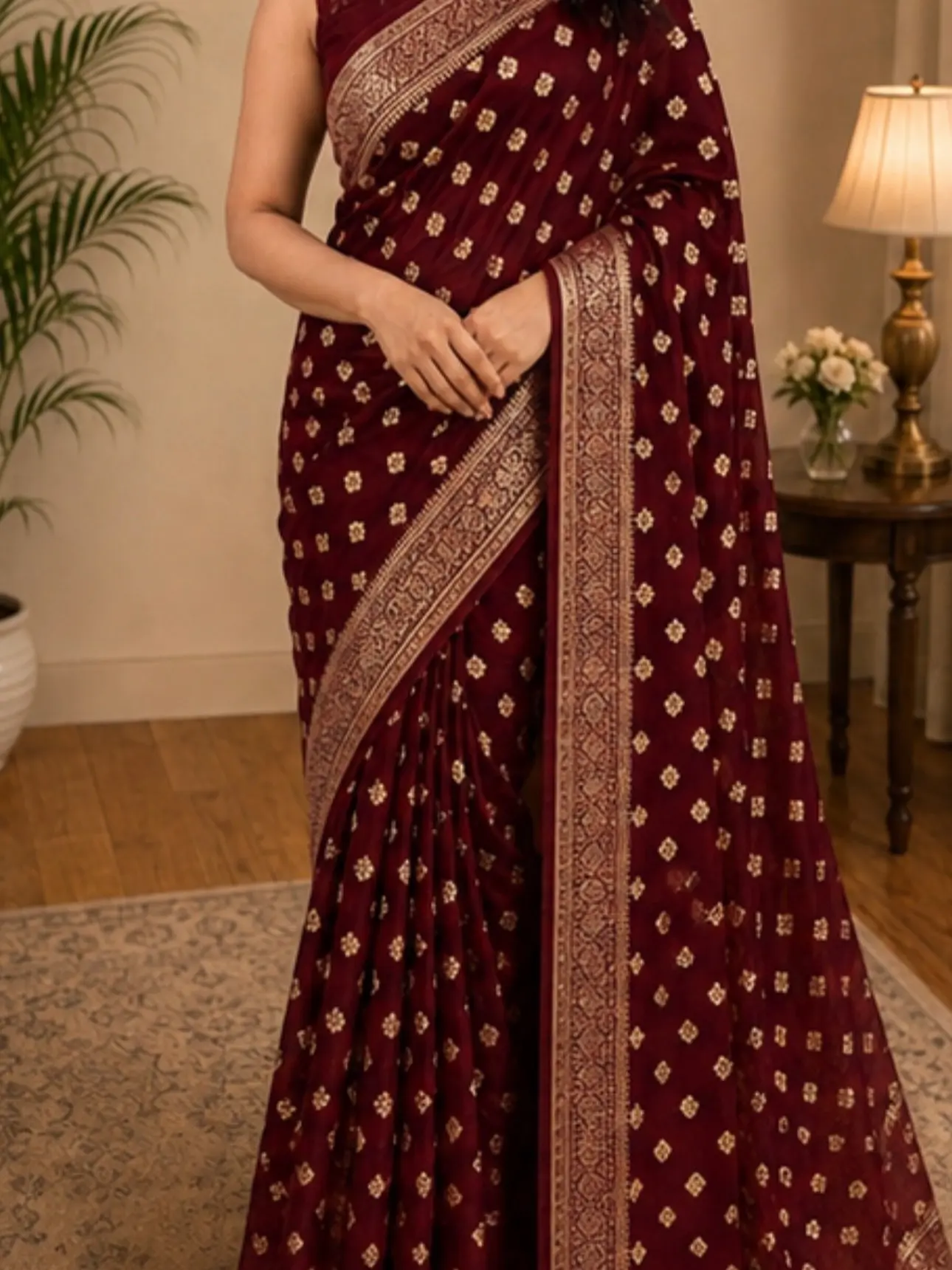 Ready to wear Saree ONLY. Pleats, Falls, pico DONE. Colors and patterns available.