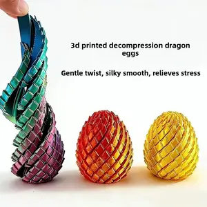 3D Printed Twisty Dragon Egg Fidget Toy, Transformable Slime Squeeze, Stress Relief Asmr Sensory Toy, Easter Egg Design