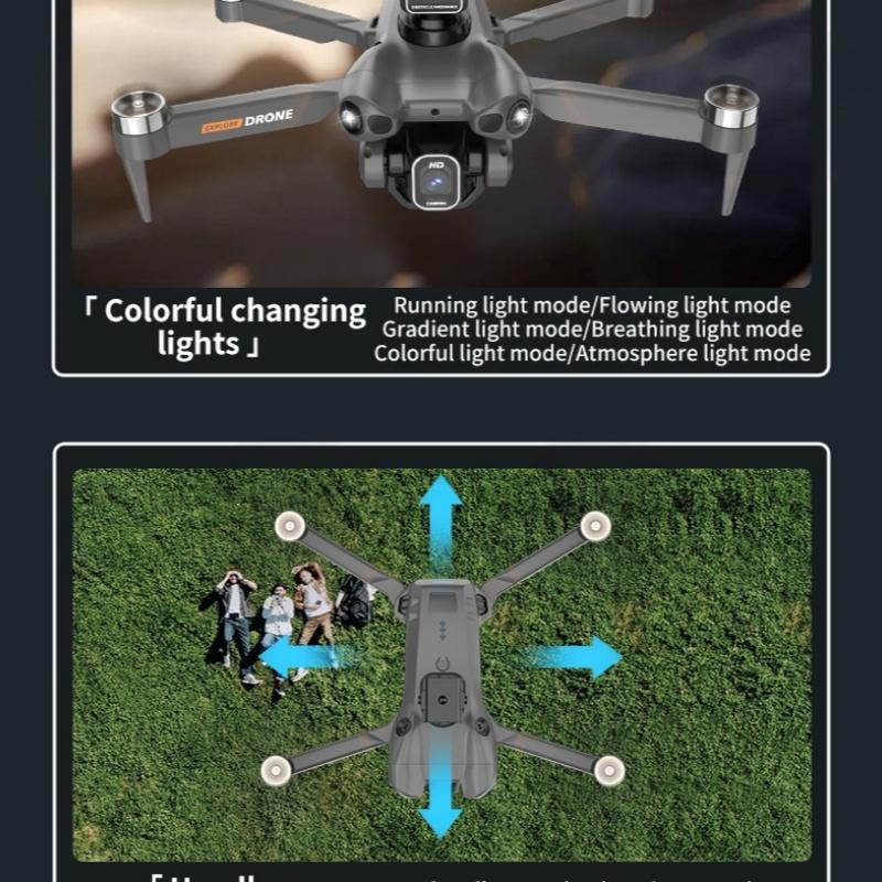 8K  Foldable FPV Drone with Brushless Motors - 2000m Long Control Range, 100m Max Flight Height, 7m/s Speed, 244g Lightweight, 2 Batteries, 360° Obstacle Avoidance & Optical Flow Hovering