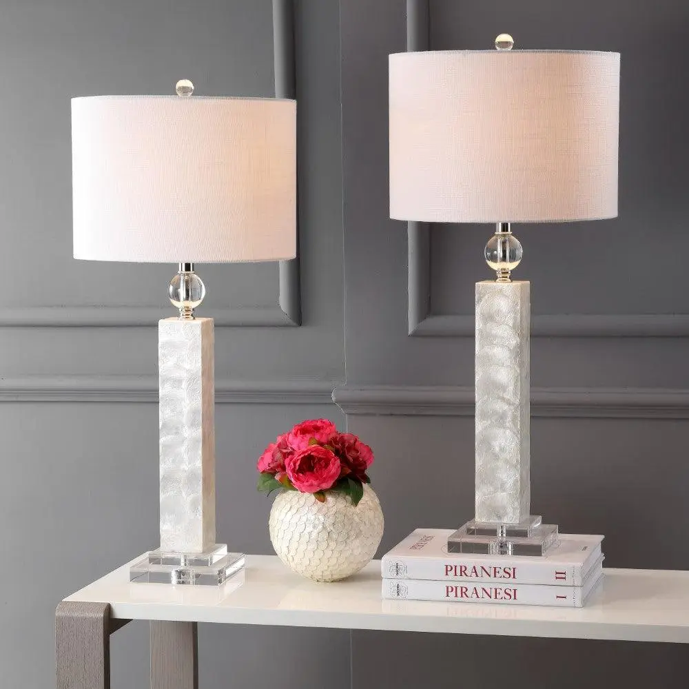 JONATHAN Y Bailey LED Seashell Table Lamp - Ambient Decoration Lamp, Nightstand LED, Modern Night Lights, Elegant Lighting for Bedroom, Living Room, Nightlight for Bedroom