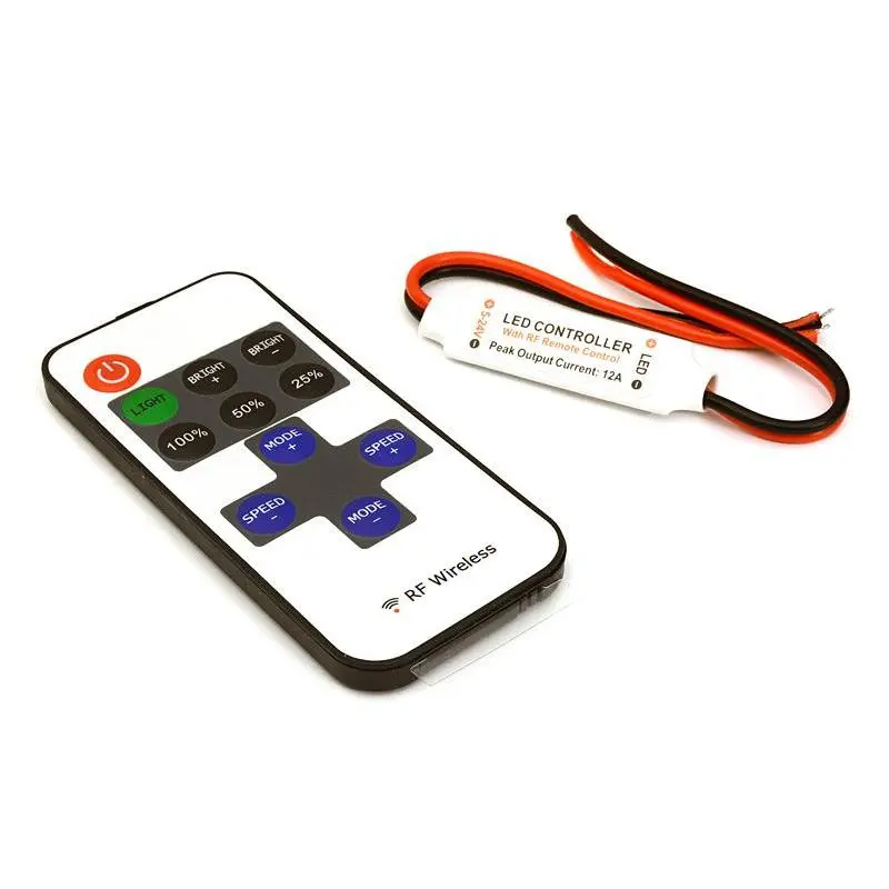 5-24VDC, 12A Inline LED Multifunction RF Wireless Controller w/ 11-key Remote