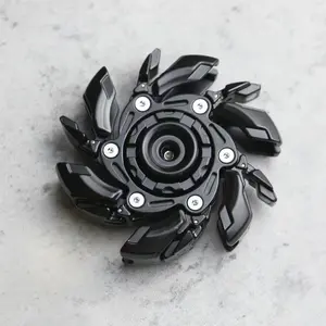 Magnetic Deformable Fingertip Spinner Dual Axis Metal Blades 2.5 Minute Spin Time Premium EDC Stress Relief Toy Luxury Desk Gift for Men Portable Steel