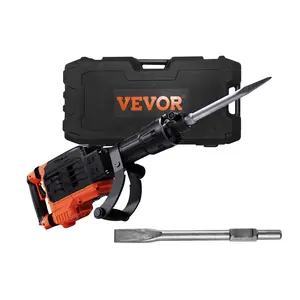 VEVOR Demolition Jack Hammer,  3500W Jack Hammer Concrete Breaker, 2pcs Chisel with Gloves & 360°C Swiveling Front Handle for Trenching, 1900 BPM Heavy Duty Electric Jack Hammer, Black