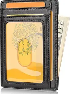 Buffway Slim Minimalist Front Pocket RFID Blocking Leather Wallets