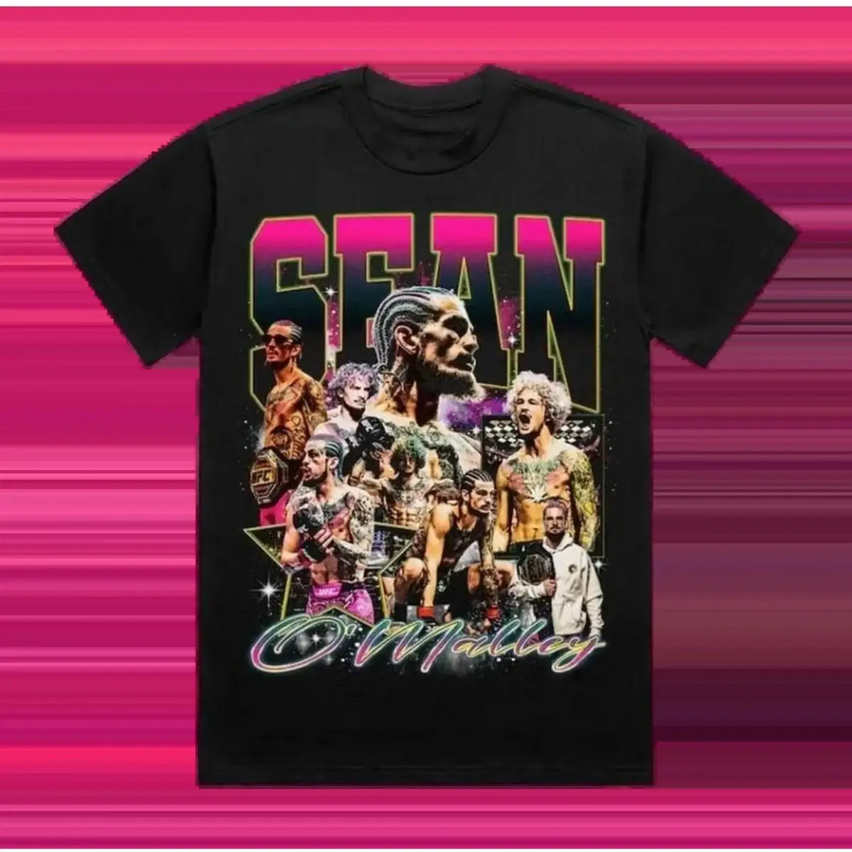 Women's 90s Vintage Sean O'Malley Crewneck Cotton Fabric T-Shirt, UFC Mixed Martial Artist Gym Clothes, Streetwear Boxing Gift Top for Unisex 3333 BIK