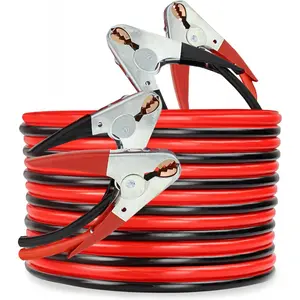 Jumper Cables, 25ft Long, 2-Gauge, 600 AMP – Commercial Automotive Vehicle Booster Cables – Motorcycle Car ATV