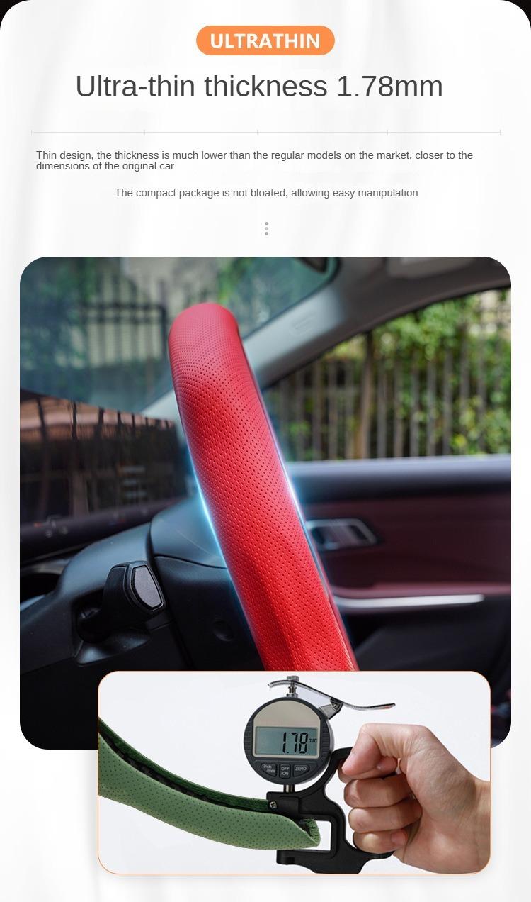 Napa Leather SteeringSplice Wheel Cover Bring back the alignment mark. Stitching Quick Turn Non-Slip Breathable Ultra Thin Universal Fit for All Seasons Car Interior Kit Automotive Steeringwheelcover