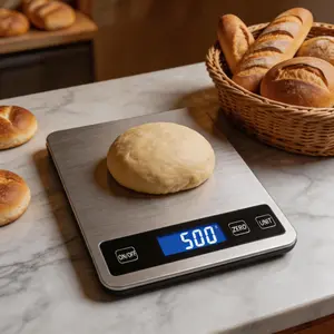 22lb Digital Kitchen Scale, with high-precision 1g/0.1oz graduations; stainless steel food scales with an LCD display, ideal for cooking, baking and portion control