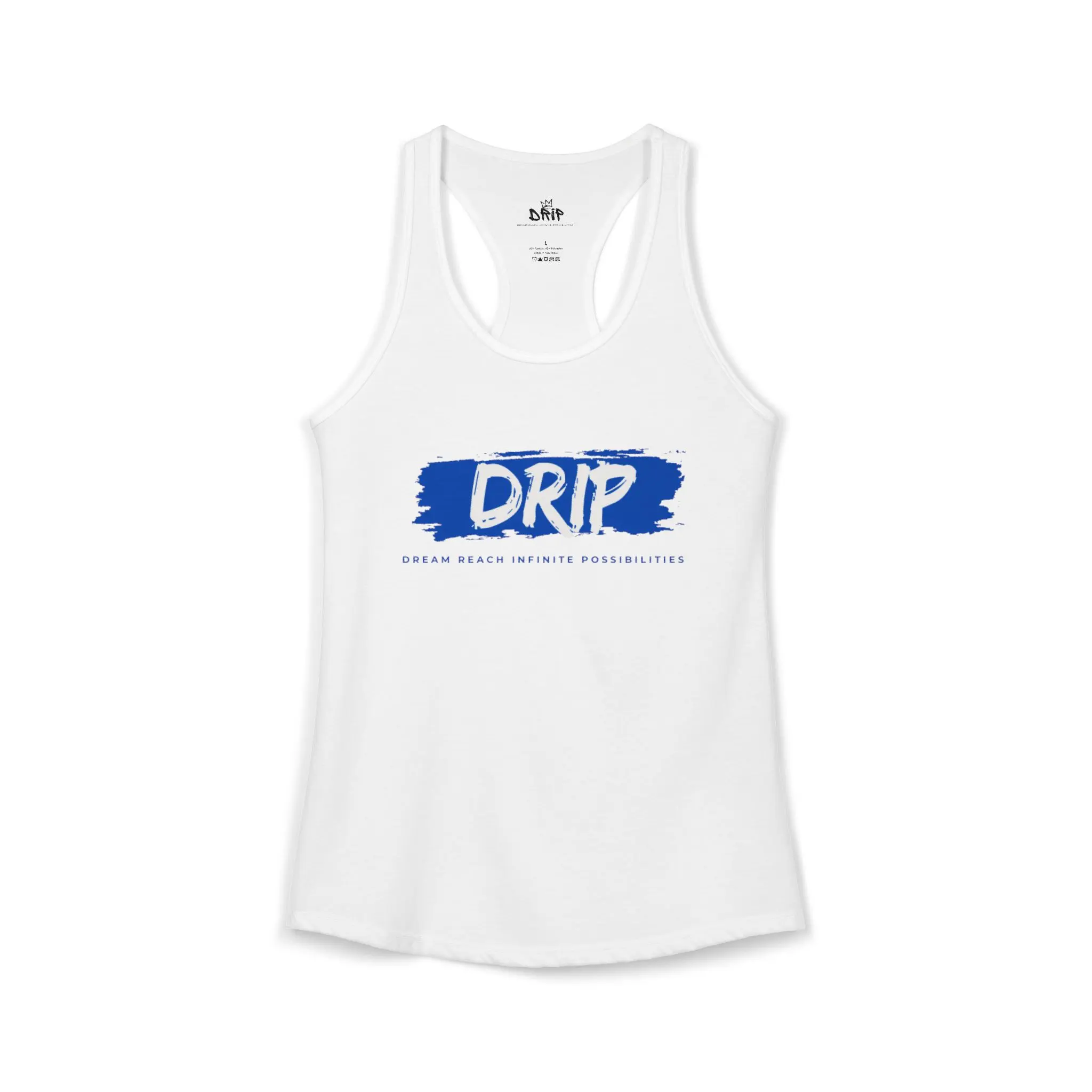 DRIP Women's Slim Fit Racerback Tank - Polyester Cotton Soft Fabric, Classic Sporty Athletic Cross-Back Fitted Strappy Top for Women's Tanks & Camis