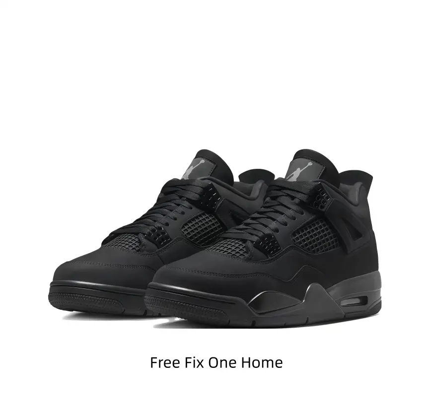 All black retro high-top basketball sneakers, premium suede upper with mesh panel details, classic structured silhouette, supportive ankle collar, great for street style, casual daily wear and basketball practice