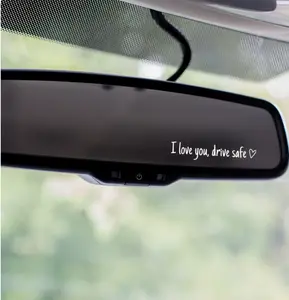 ILU Drive Safe Waterproof Vinyl Car Sticker, Universal Rearview Mirror Decorative Sticker for Cars