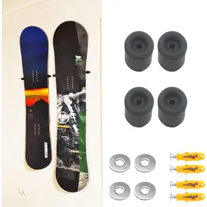 Ski Snowboard Storage Rack Wall Mount Display Organizer Floating Hanger Rack Invisible Design Holds 2 Snowboards Screws and Washer Included Protect Snow Board