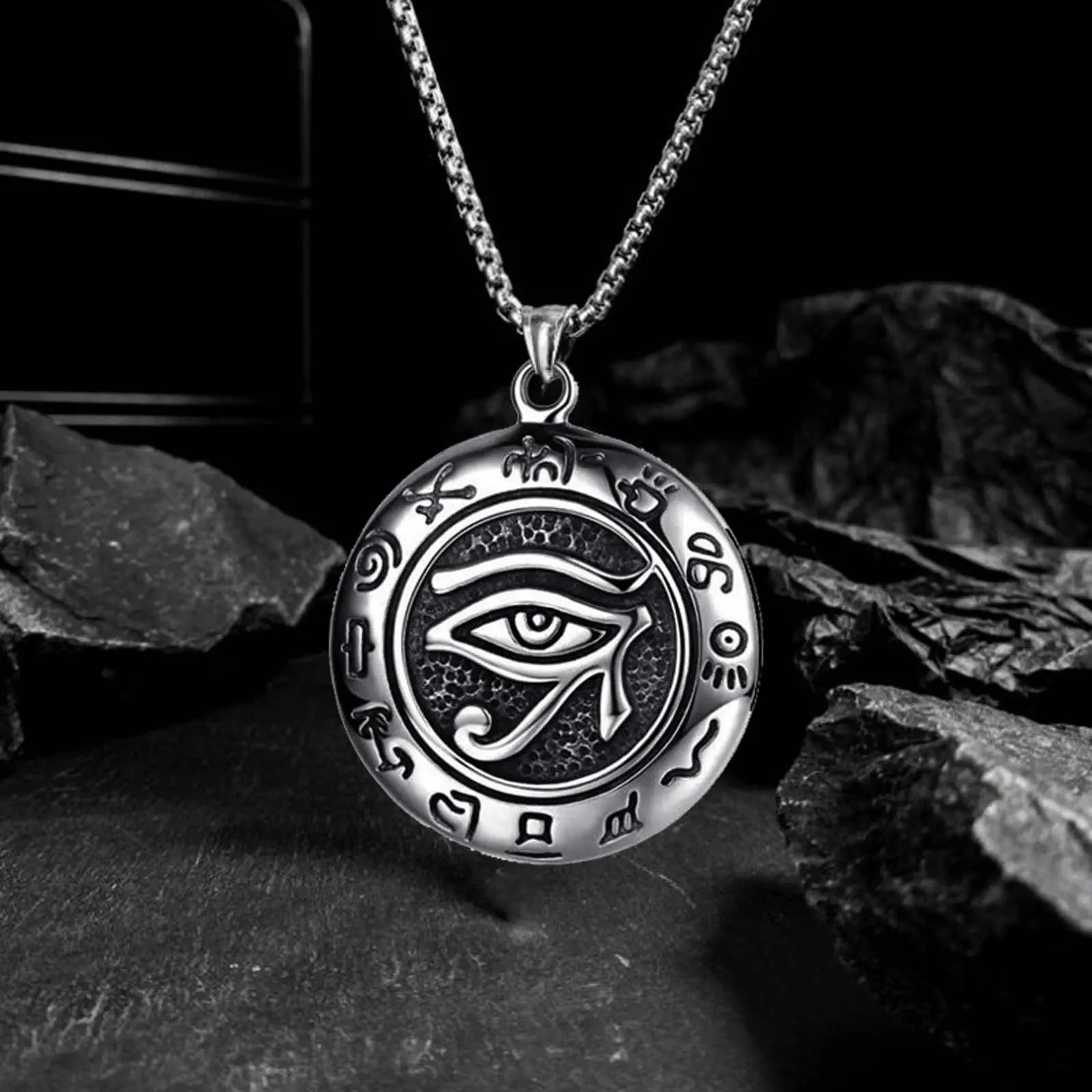Golden/Silver  y2k Devil Eye Necklace Stainless Steel Necklace Couple Necklace Gift Daily Wear, Jewelry Accessories