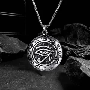 Golden/Silver  y2k Devil Eye Necklace Stainless Steel Necklace Couple Necklace Gift Daily Wear, Jewelry Accessories