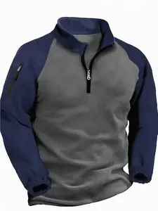 Men's autumn and winter wear knitted long-sleeved Fitted sweatshirt, suitable for daily wear, vintage classic zipper half button design, casual and versatile simple pullover, is a must-have item in men's wardrobe, Knitwear, Menswear