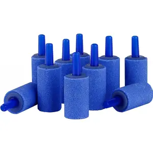 Aquarium Air Stone 1 Inch Cylinder, Fish Tank Air Bubble Diffuser Airstone for Nano Air Pumps Small Buckets and Fish Tanks, 12 Pack