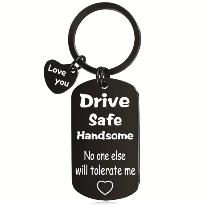Durable Keychains - Drive Safe Accessory for Car, Truck & Motorcycle Keys - Mens Gifts for Boyfriend - Father's Day Present from Wife or Daughter - Single Pack Black