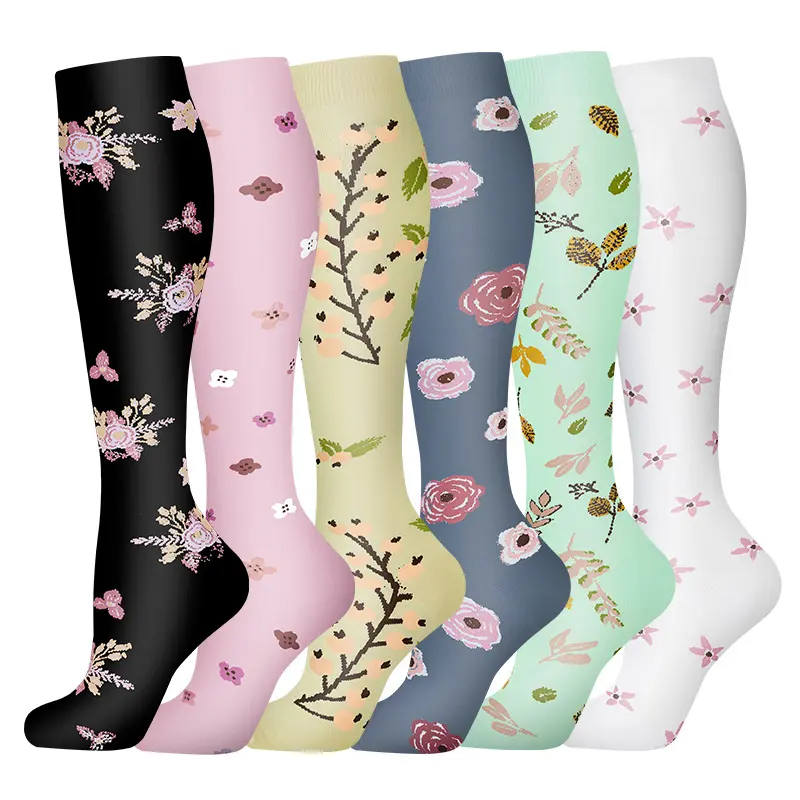 MhzyCaus Compression Socks 6-Pack – Calf Support & Comfort for Running, Gym, Yoga & Long Days on Your Feet